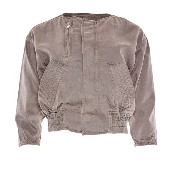 Sarah Swann Garment Dyed Utility Jacket Gray Size 2 - Picture 1 of 8